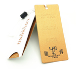 Custom Luxury Clothing Paper Brand Swing Tags Emboss Gold Foil Stamping Logo
