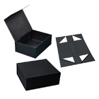 Custom Black Cardboard Foldable Boxes With Lids Magnetic Folding Box Packaging Supplier