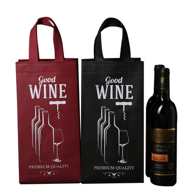 Custom printed Non Woven Wine Bottle Bags Eco-Friendly Gift Packaging For Wine & Spirits
