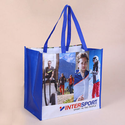 Printed PP Laminated Woven Bags With Logo Reusable BOPP Woven Shopping Bags With Handles