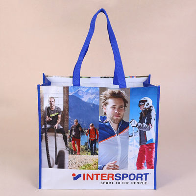 Printed PP Laminated Woven Bags With Logo Reusable BOPP Woven Shopping Bags With Handles