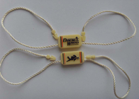Custom Garment Plastic Lock Brand Seal Hang Tags Strings Colored Emboss Logo