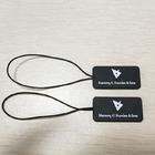Custom Plastic Hanging Tags Engraved Black Plastic Name Tags With Loop Lock String