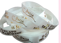 Embossed Printed Ribbon Labels , Personalised Gift Ribbon With Words Custom