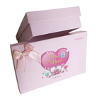 Cosmetic Presentation Gift Packaging Boxes With Lids Silver Foil Logo Satin Cloth Inside