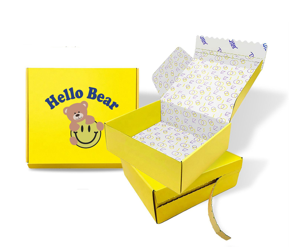 Printed Unglued Single Wall Corrugated Cardboard Zipper Mailer Boxes For Shipping