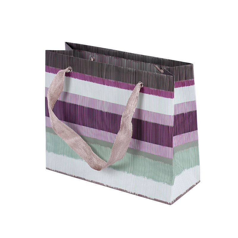 Custom Printed Creative Patterned Paper Product Bags Striped Paper Bags
