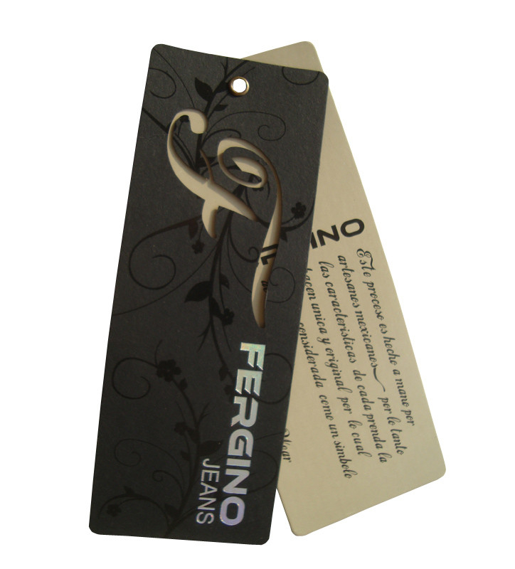 Printed Paper Eco Friendly Clothing Tags For Clothing Business Hollow Logo Eyelet