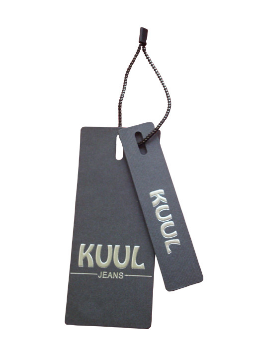 Custom Jeans Black Paper Cardboard Tags With String Recycled Paper Price Tag